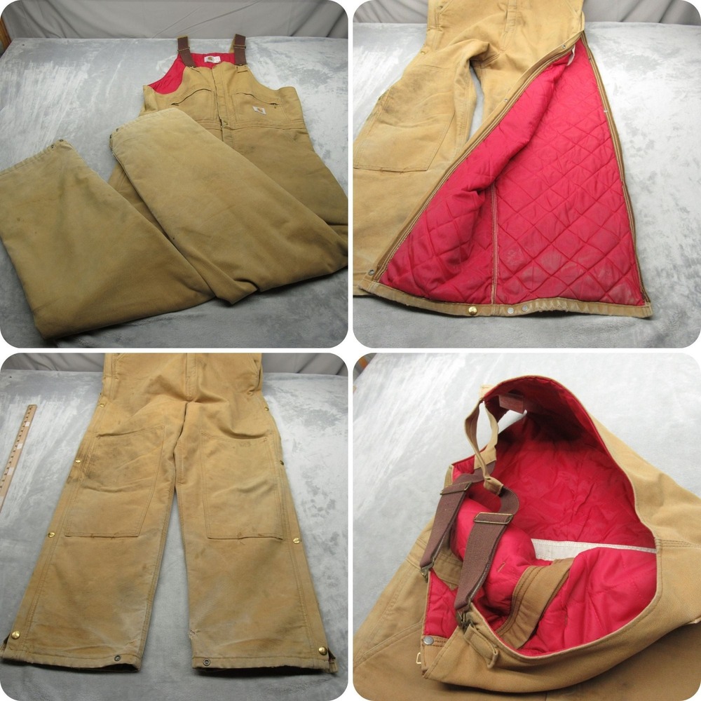 Carhartt Tan and Red Overalls